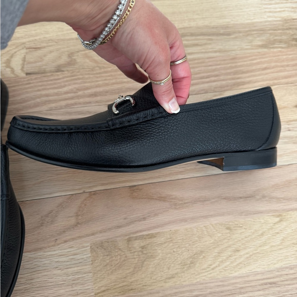 GUCCI Men's Horsebit loafers Black & Silver Sz 9.5 EUC - Picture 5 of 11